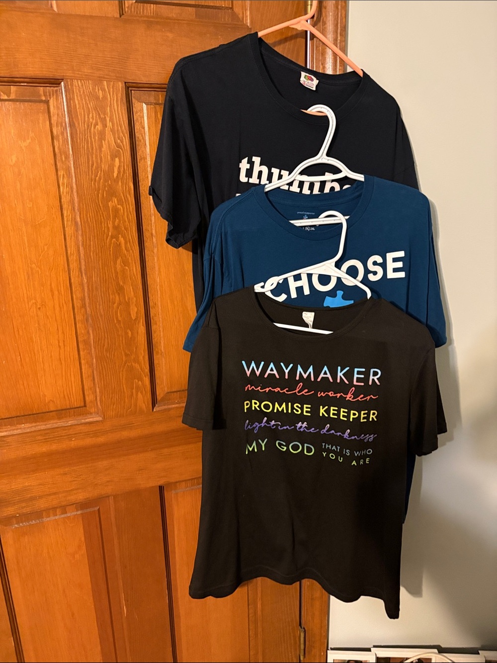 Women’s Graphic Tee - Black Waymaker Promise Keeper and Be Kind thumbs up free.